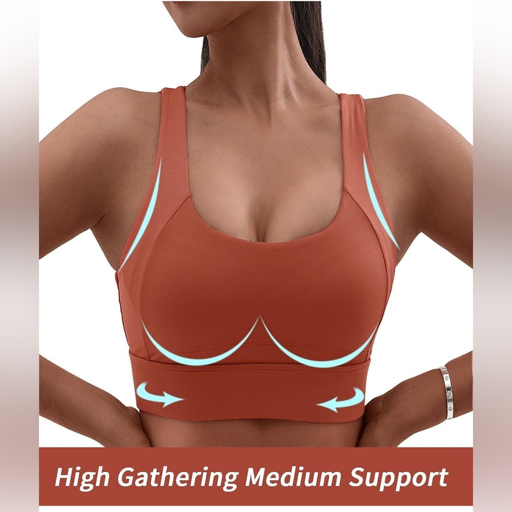 Comper High Impact Sports Bra for Women Criss Cross straps Workout Bras Support